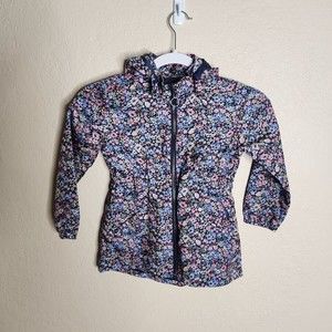 H&M Jacket Kids 4-5Y Multicolor Floral Lightweight Windbreaker Long Sleeve